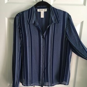 Silk long sleeve blouse; Jones New York